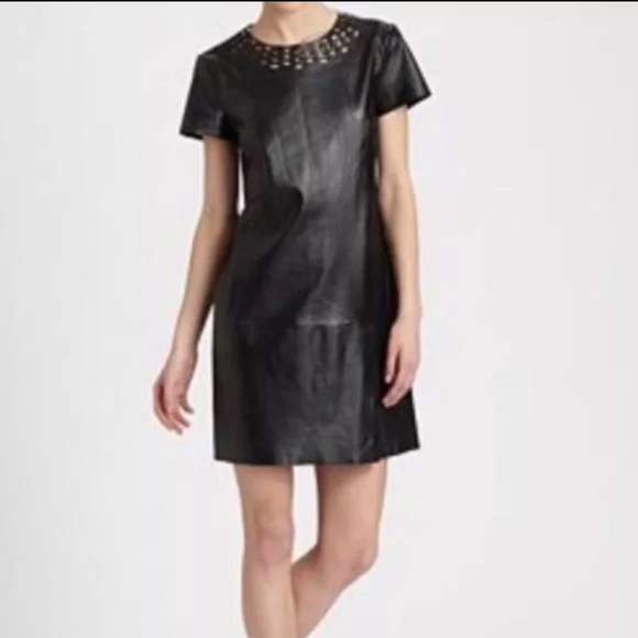 Diane Von Furstenberg Dresses & Skirts - Diane von Furstenberg yvanna leather shift cut-out Dress / Size 4